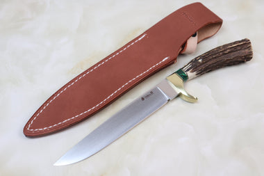 Hattori 傘 SAN-GECKO Limited Edition GECKO-2G Wild Hunter (Stag Handle / Green Malachite Gem-Composite Stone Spacer)