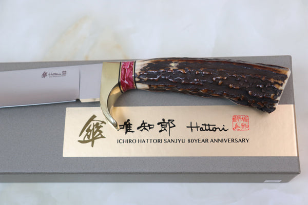 Hattori 傘 SAN-GECKO Limited Edition GECKO-2SO Wild Hunter (Stag Handle / Spiny Oyster Gem-Composite stone Spacer)