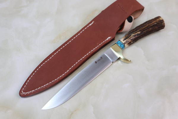 Hattori 傘 SAN-GECKO Limited Edition GECKO-2T Wild Hunter (Stag Handle / Turquoise Gem-Composite Stone Spacer)