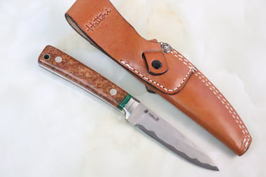 Hattori 傘 SAN Limited Edition SAN-54 "HD Damascus Utility (Single Bevel Edge Blade)"