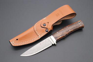 Hattori 傘 SAN Limited Edition SAN-63C Cowry-X Damascus Urbane Hunter "Custom Desert Ironwood Handle"