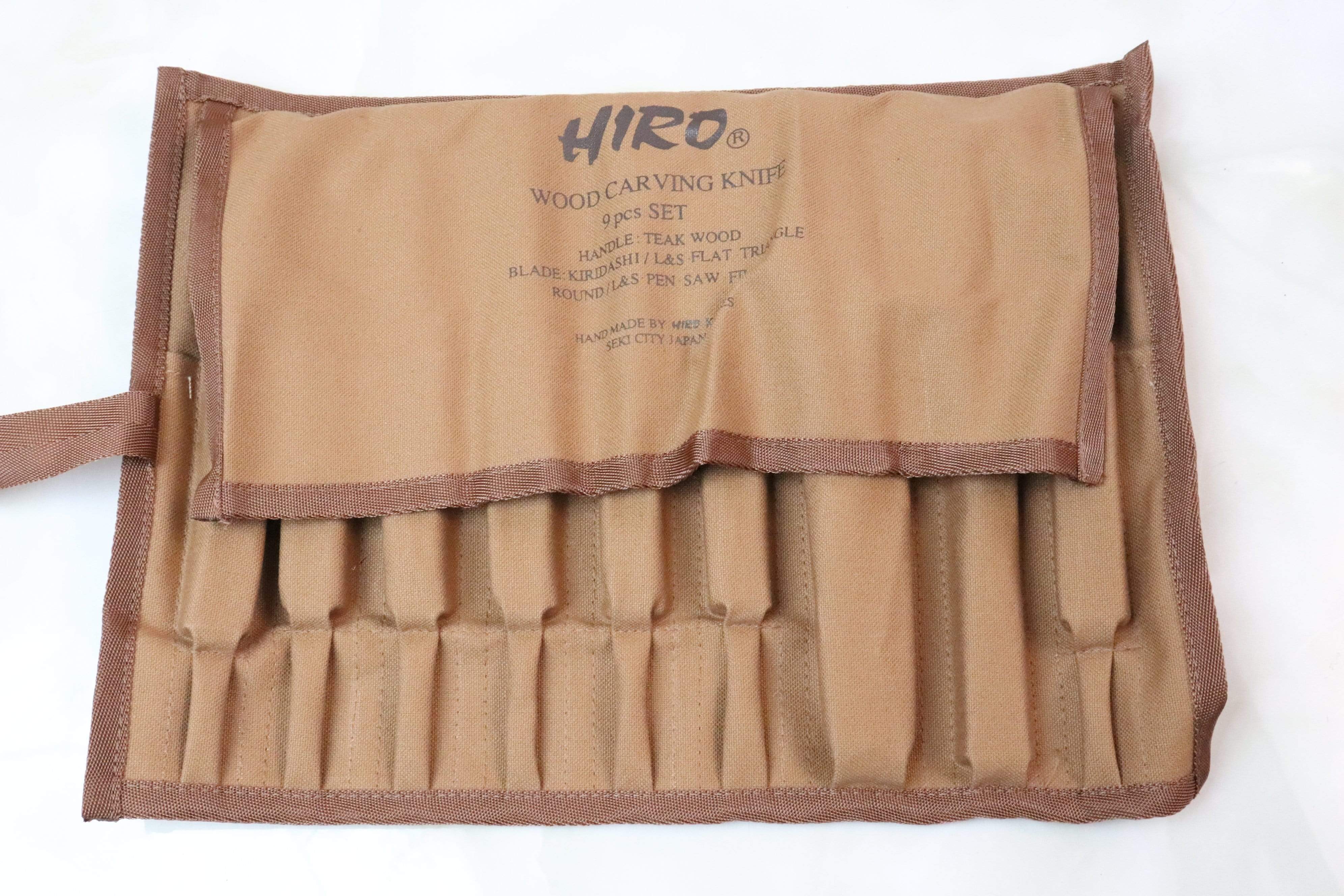 Hiro Razor Set HIRO HR-701 9-pc. Wood Carving Knife Set