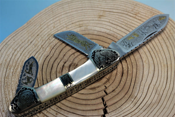 Katsuhiko Miura KM-5 Art Knife "Safari", MOP Handle