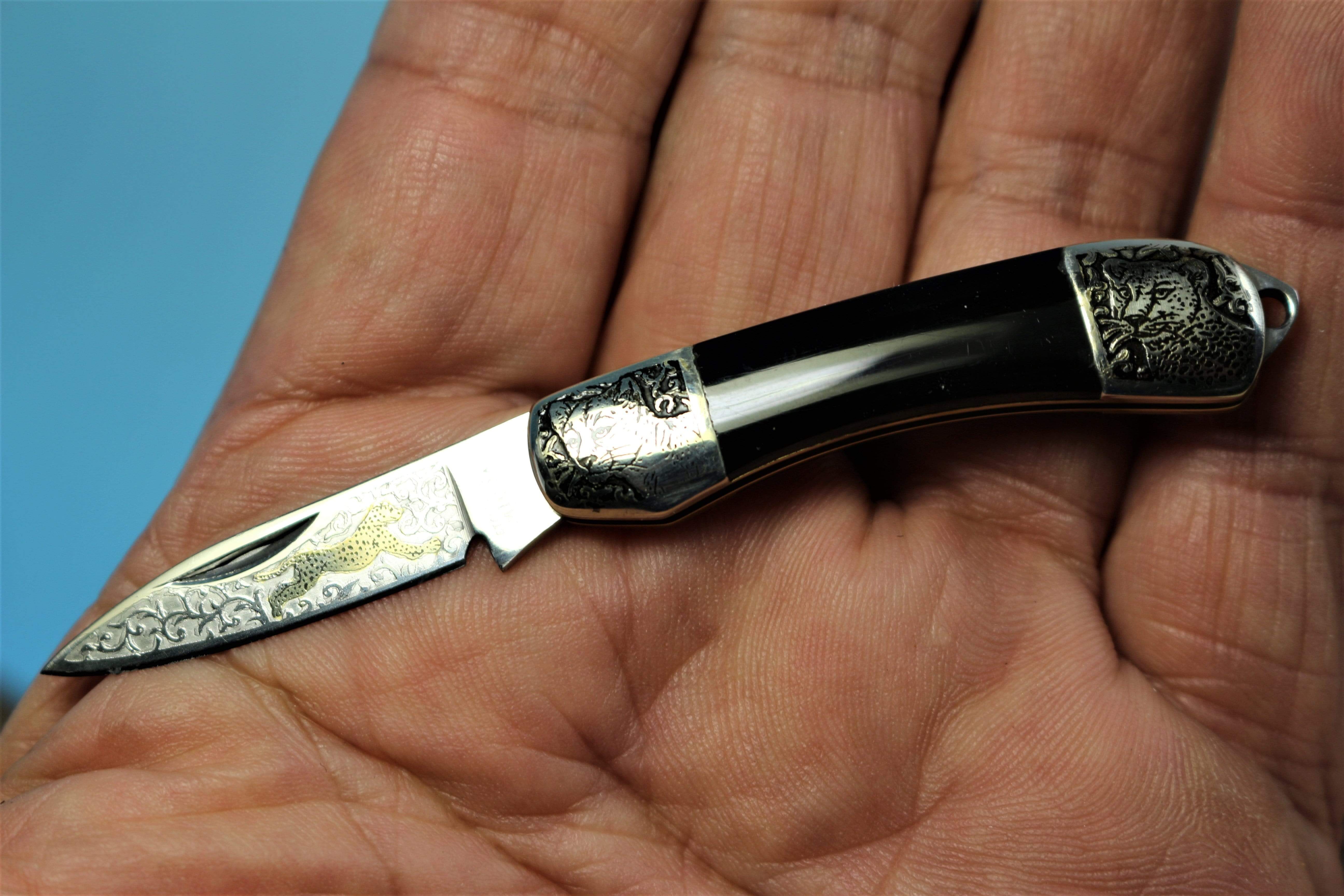 Mini Pocket Knife With Keychain Small Folding Knife Handmade 