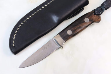 Kei Goto GH-300K Small Drop point Hunter | Core-Less Damascus - JapaneseKnifeDirect.Com