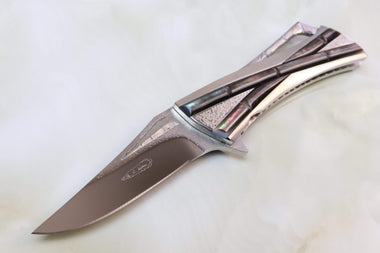 Koji Hara KH-205BMOP "CLOSER, Jr, Black Lip MOP inlays" - JapaneseKnifeDirect.Com