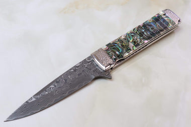 Koji Hara KH-310DA "30th Anniversary Knife, Damascus Abalone" - JapaneseKnifeDirect.Com
