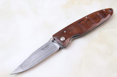Mcusta Classic Wave Series MC-18D VG-10 Damascus blade with Desert Ironwood handle - JapaneseKnifeDirect.Com