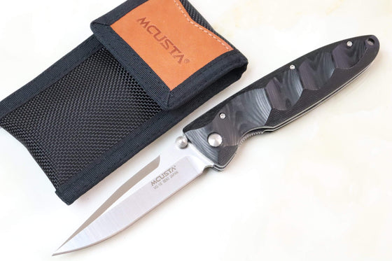Mcusta Classic Wave Series MC-22 VG-10 blade with Black Micarta handle - JapaneseKnifeDirect.Com