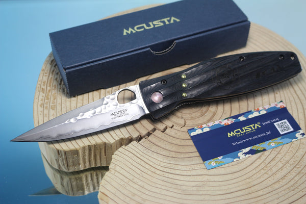 Mcusta SENGOKU Series MC-181G "ODA NOBUNAGA" SPG-2 SAN MAI Blade with Black Micarta handle, Now with Pocket Clip - JapaneseKnifeDirect.Com