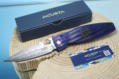 Mcusta SENGOKU Series MC-186G "DATE MASAMUNE" SPG-2 SAN MAI Blade with Blue Pakkawood Handle, Now with Pocket clip! - JapaneseKnifeDirect.Com