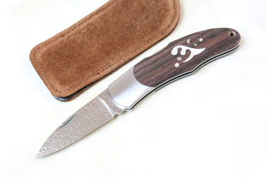 MOKI "Busho" 武将 Series Limited Edition Folders MK-207DS Dosan Saito. White MOP & Abalone - JapaneseKnifeDirect.Com