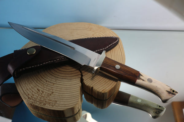 Seizo Imai by Inagaki SI-55 "Big Fighter", AUS-8 Blade, Stag & Wood Combo Handles