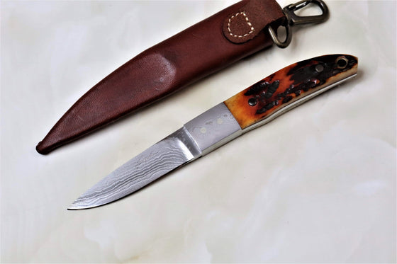 Seizo Imai SI-25 "LOVELESS City Knife",  VG-10 Damascus Blade,  Genuine Stag, Jigged Bone,  Amber Resin or Christmas Tree Resin Handle"