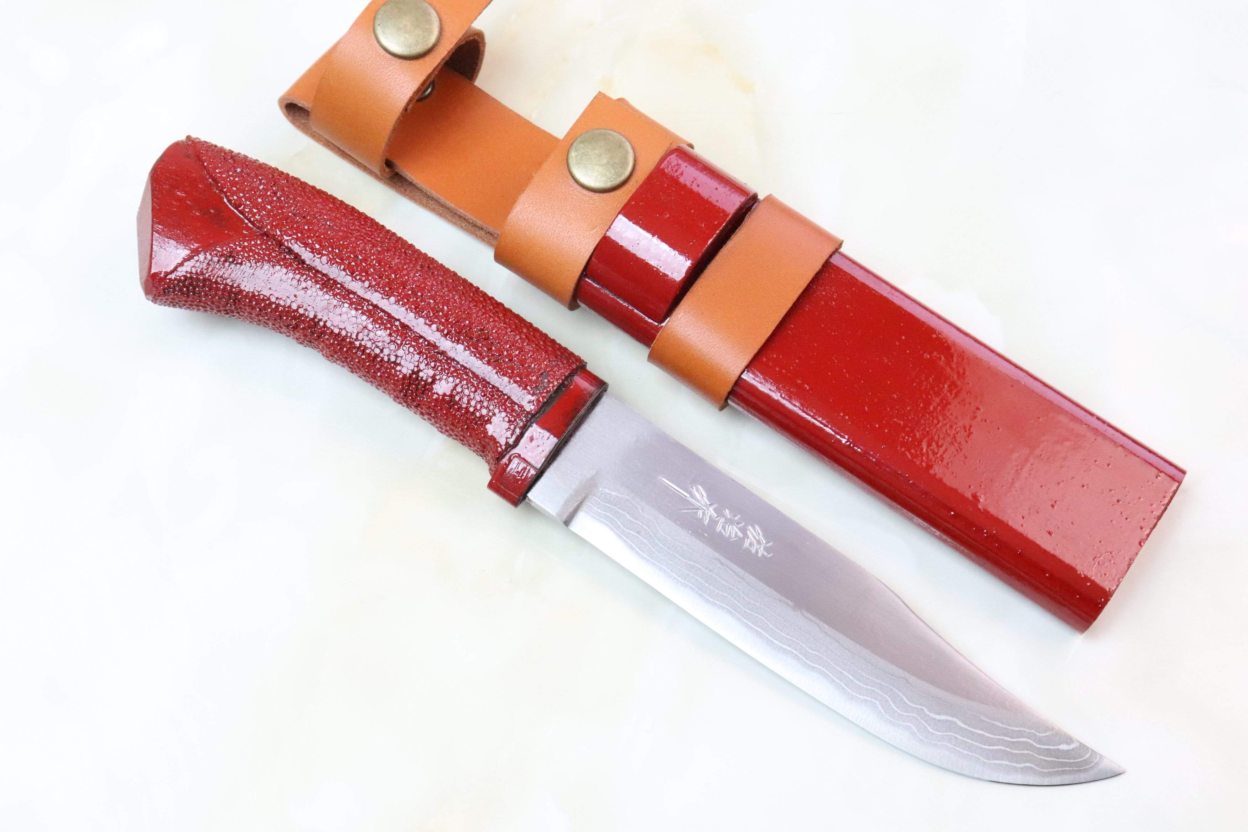 Takeshi Saji R-2 Damascus Steak Knife (Black G-10 Handle, TS-120B)