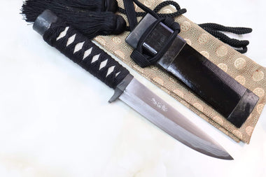 Takeshi Saji TS-25 KAGEBOSHI "KATANA" | White Steel No.2 Damascus - JapaneseKnifeDirect.Com