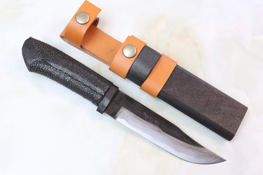 Takeshi Saji TS-45 Kurobi (黒備)  | White Steel No.2 Damascus - JapaneseKnifeDirect.Com