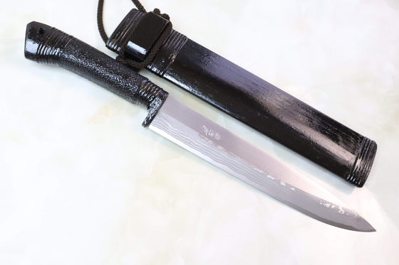 Takeshi Saji TS-55 Onimusya  | White Steel No.2 Damascus - JapaneseKnifeDirect.Com