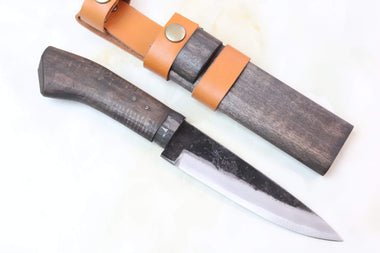 Takeshi Saji TS-65  SASANOHA | Black Forged White Steel No.2 San Mai - JapaneseKnifeDirect.Com