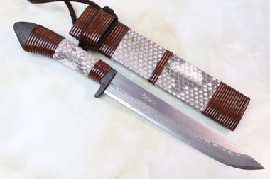 Takeshi Saji TS-90 YOSHITSUNE | White Steel No.2 Damascus - JapaneseKnifeDirect.Com