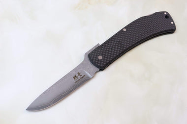 Toun (騰雲) Carbon Fiber Custom Higonokami HK01-DCF Lockback Higonokami Folder, Drop Point blade, Small